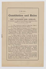 Ton Co-op Society 1898 Rules and Constitution Rest Home Porthcawl (front page).